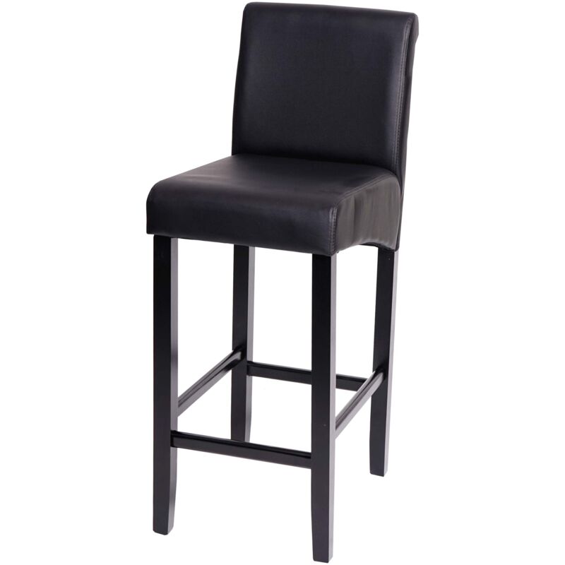 foto del prodotto sgabello da bar seggiolone x1 design classico con poggiapiedi in pvc nero piedi scuri 040005272