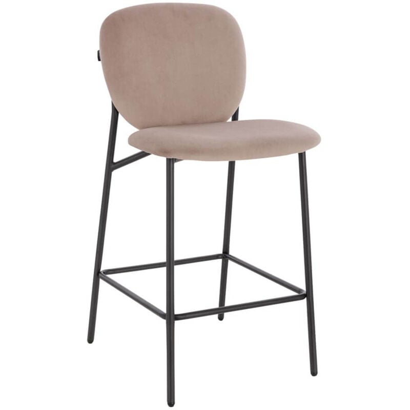 foto del prodotto sgabello da bar velluto celda colore marrone chiaro, quantit 1 home deluxe