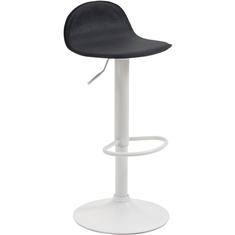 foto del prodotto sgabello da bar x1 con poggiapiedi in pvc nero piede a tromba in metallo bianco 100005073