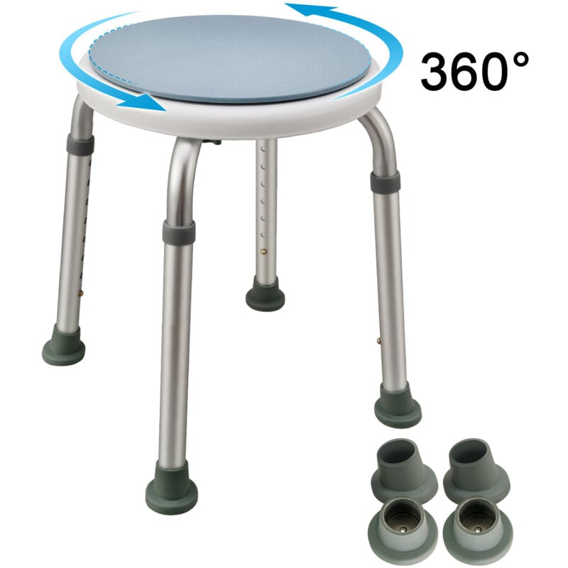foto del prodotto sgabello da doccia per anziani, sgabello da bagno girevole a 360 , sedia da doccia, sgabello da bagno regolabile in altezza antiscivolo, supporto per