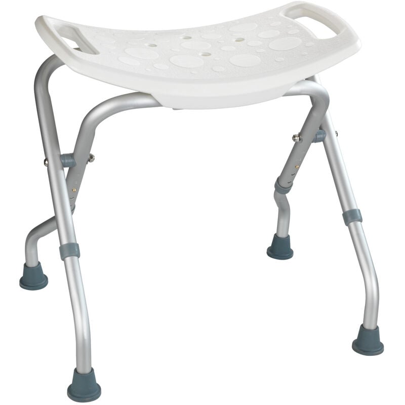 foto del prodotto sgabello da doccia pieghevole secura, sedia da doccia per disabili, anziani, portata massima 120kg, altezza regolabile, alluminio plastica,