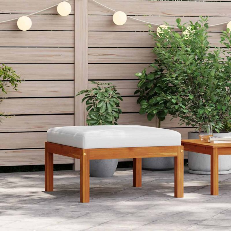 foto del prodotto sgabello da giardino con cuscino in massello d acacia vidaxl