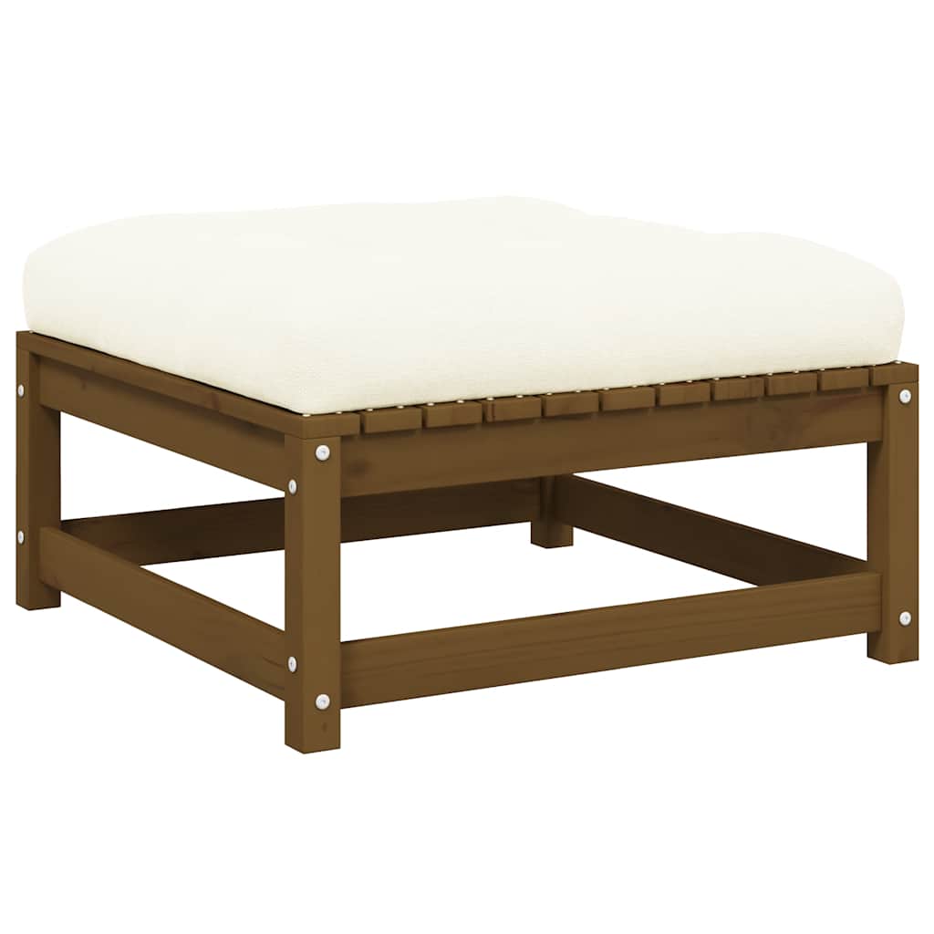 foto del prodotto sgabello da giardino con cuscino marrone miele in legno di pinocod mxl 70739