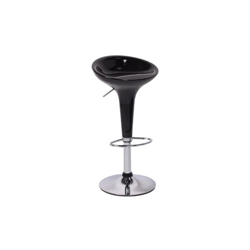 foto del prodotto sgabello da interno bar con seduta in abs e base in acciaio con altezza regolabile spike black