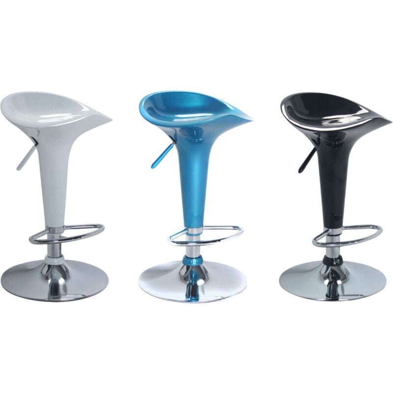 foto del prodotto sgabello da interno bar con seduta in abs e base in acciaio con altezza regolabile spike blue