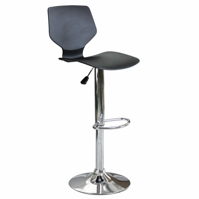 foto del prodotto sgabello da interno con struttura in acciaio regolabile e seduta in polipropilene high stool black
