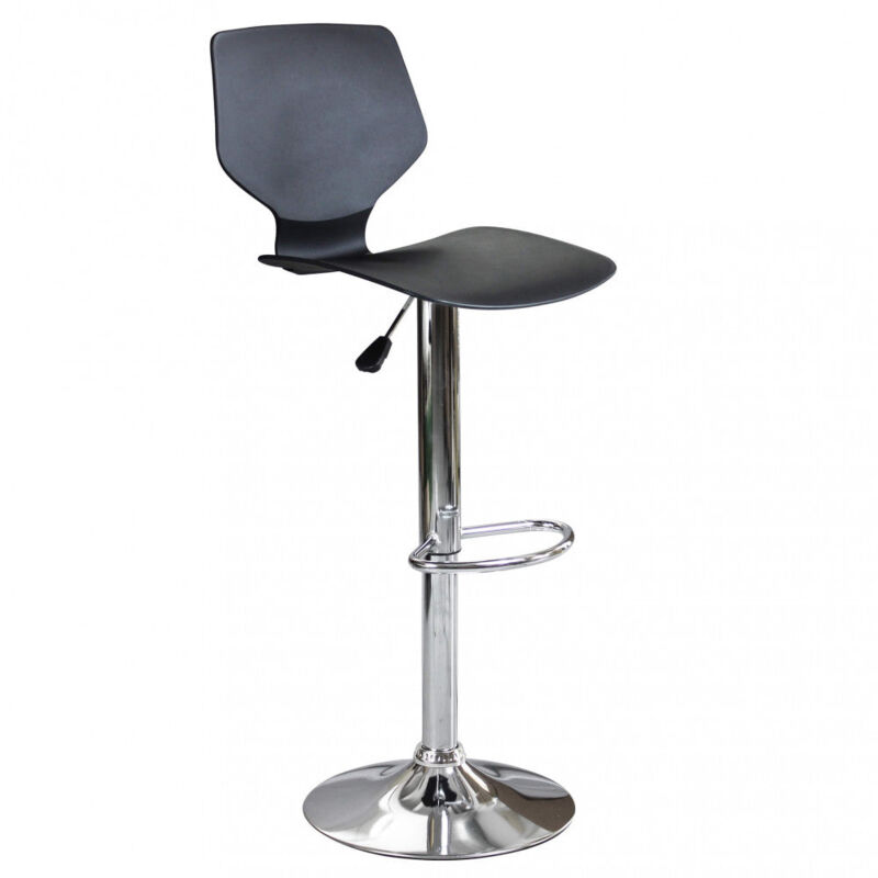 foto del prodotto sgabello da interno con struttura in acciaio regolabile e seduta in polipropilene high stool gray
