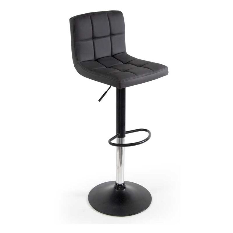 foto del prodotto sgabello da interno effetto similpelle con base nera 44x37x80 110cm nero