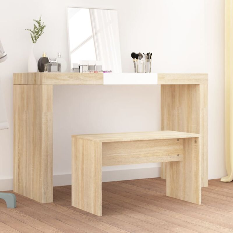 foto del prodotto sgabello da toeletta rovere sonoma 70x35x45cm legno multistrato vidaxl