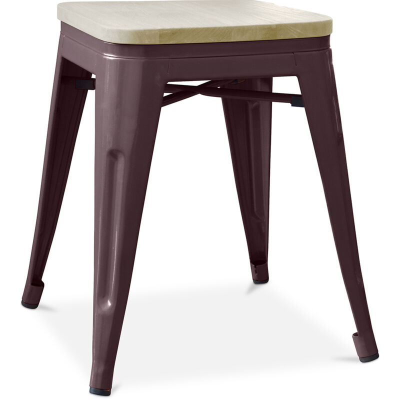 foto del prodotto sgabello di design industriale legno e metallo 45cm stylix bronzo