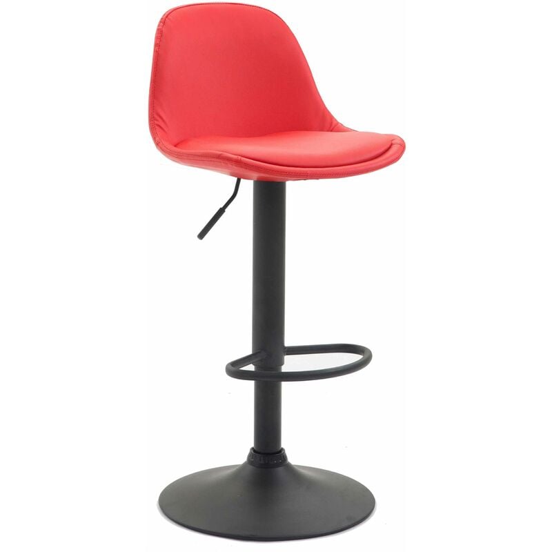 foto del prodotto sgabello di design kiel in similpelle nero rosso