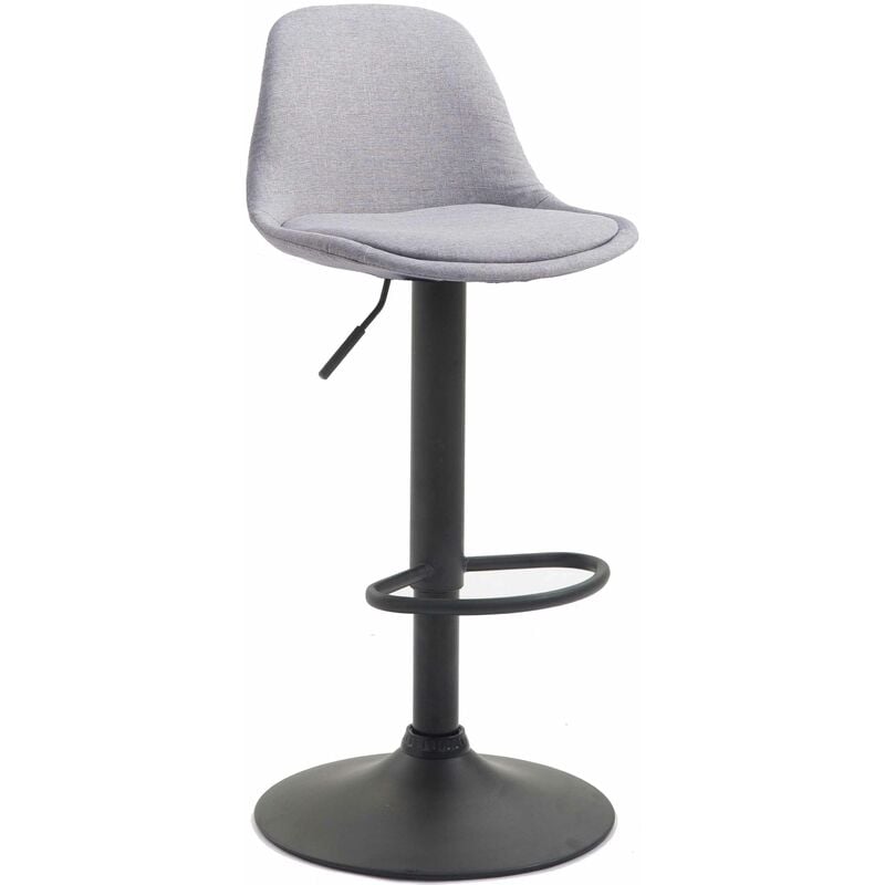 foto del prodotto sgabello di design kiel in tessuto nero grigio