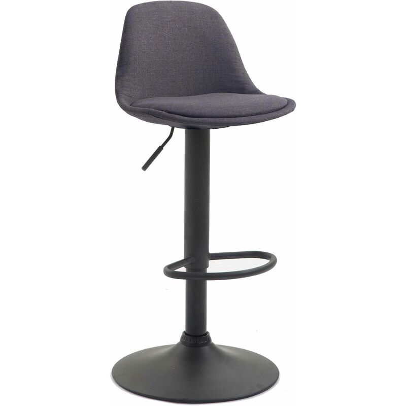 foto del prodotto sgabello di design kiel in tessuto nero grigio scuro