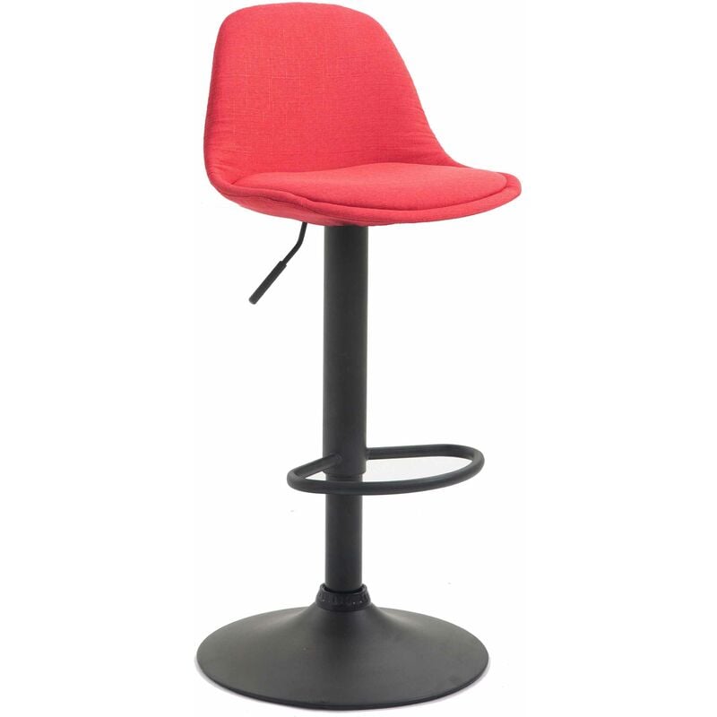 foto del prodotto sgabello di design kiel in tessuto nero rosso