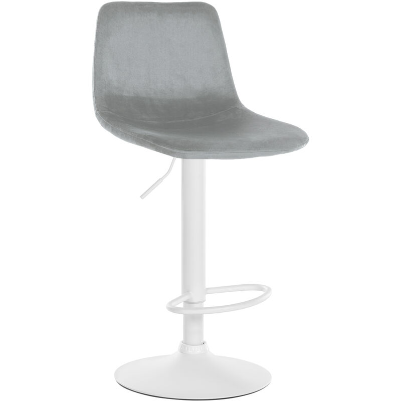 foto del prodotto sgabello divo velvet grigio bianco