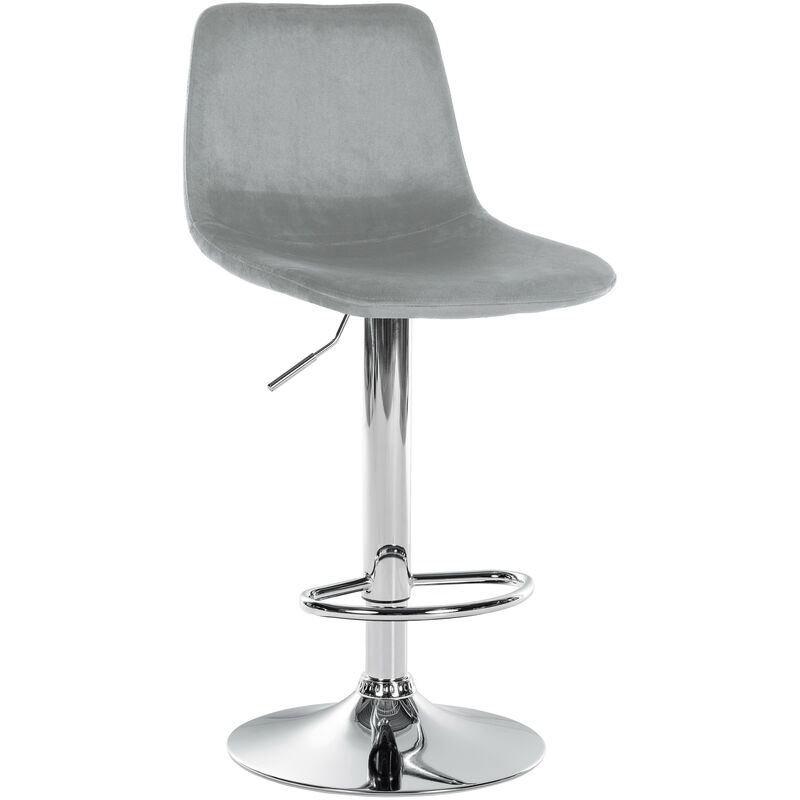foto del prodotto sgabello divo velvet grigio cromo