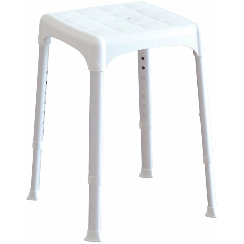 foto del prodotto sgabello doccia antiscivolo in alluminio bianco eh sta pp bx