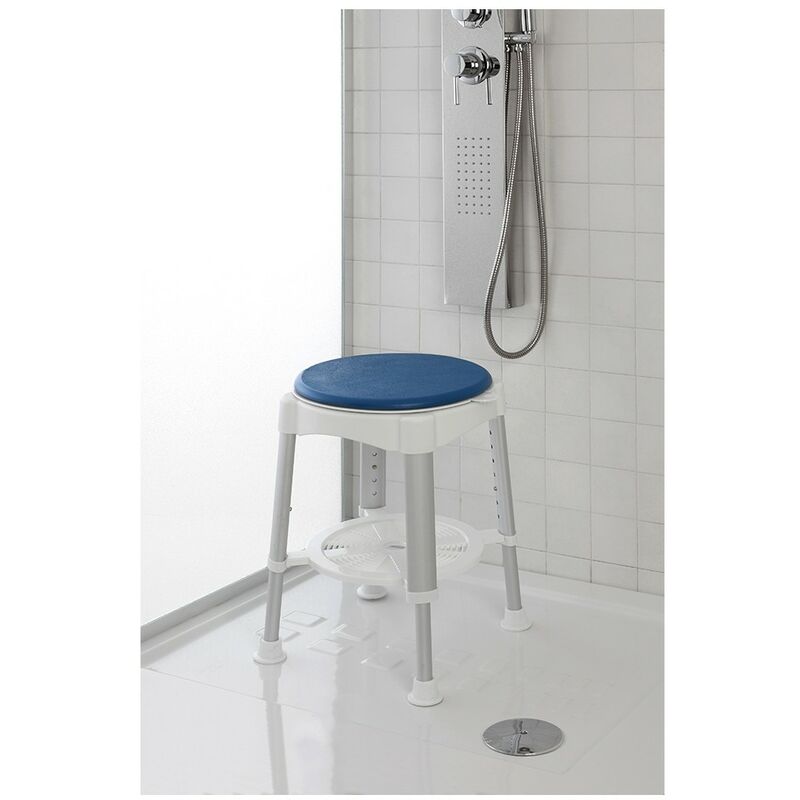 foto del prodotto sgabello doccia girevole altezza regolabile 41 58 cm portata max 150 kg