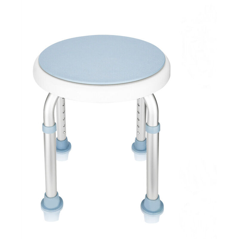 foto del prodotto sgabello doccia regolabile in altezza sgabello doccia ergonomico piedini antiscivolo alluminio bianco carico max 136 kg randaco