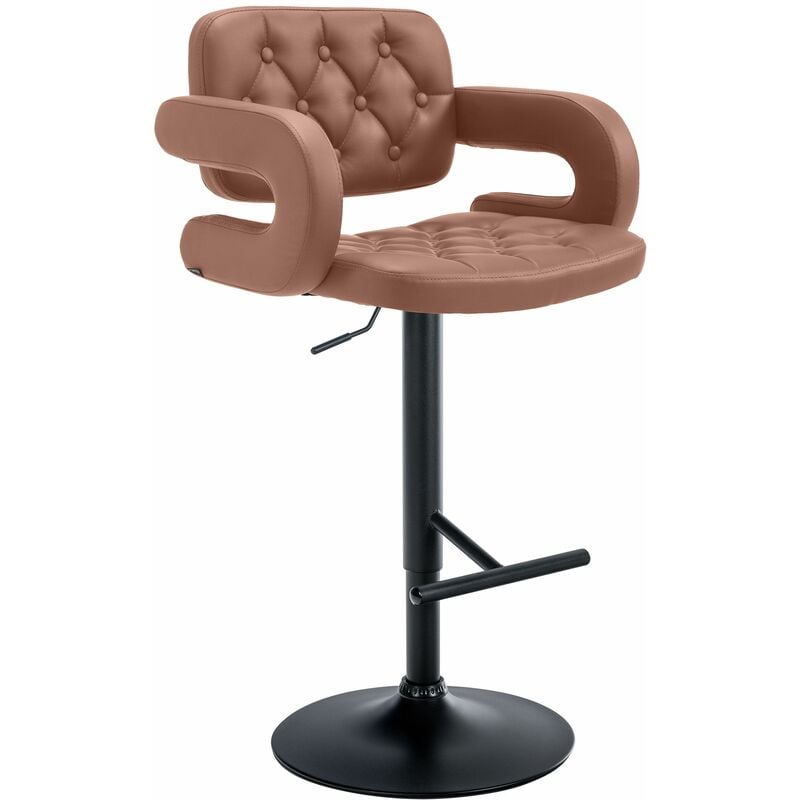 foto del prodotto sgabello dublin in similpelle cognac nero