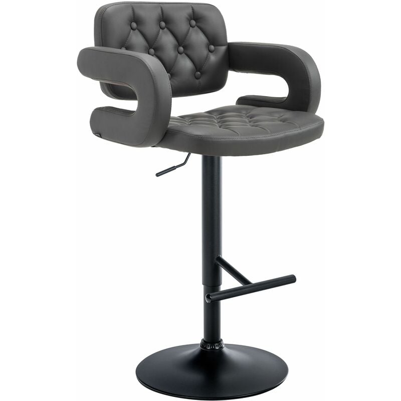 foto del prodotto sgabello dublin in similpelle grigio nero