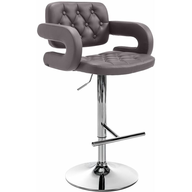 foto del prodotto sgabello dublin in similpelle marrone cromo