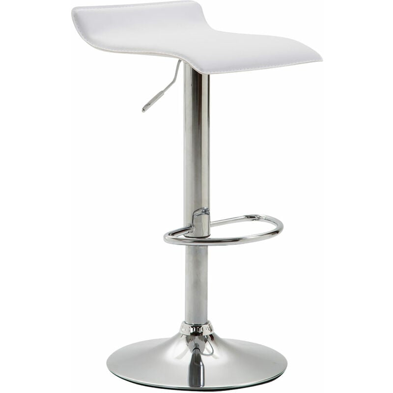 foto del prodotto sgabello dyn v2 in similpelle bianco cromo