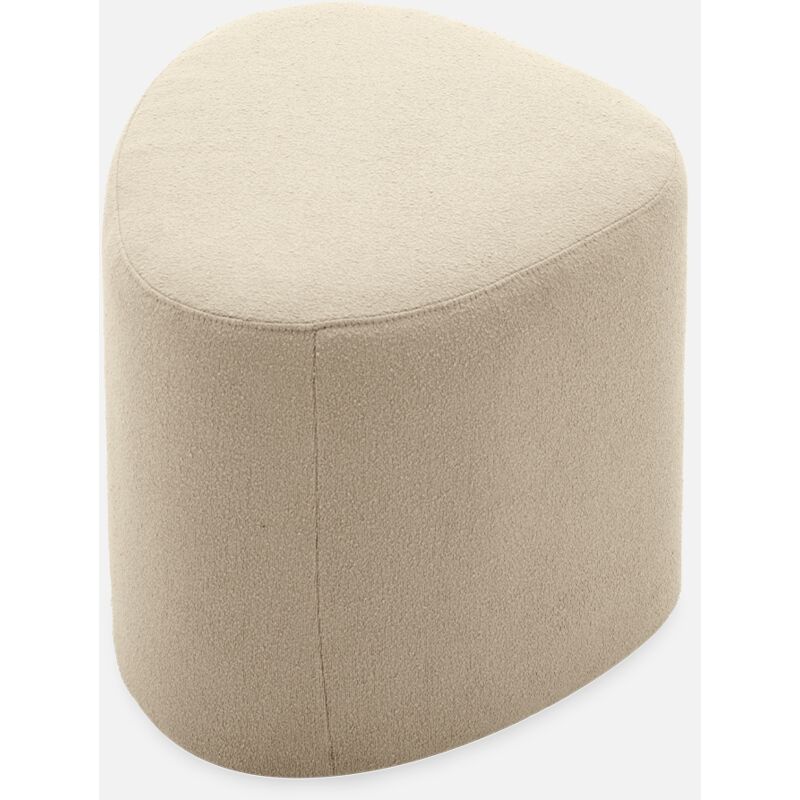 foto del prodotto sgabello e poggiapiedi in tessuto a forma di ciottolo, beige