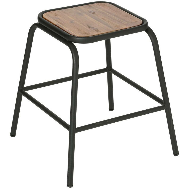 foto del prodotto sgabello edena in acacia e metallo - atmosphera cr ateur d'int rieur