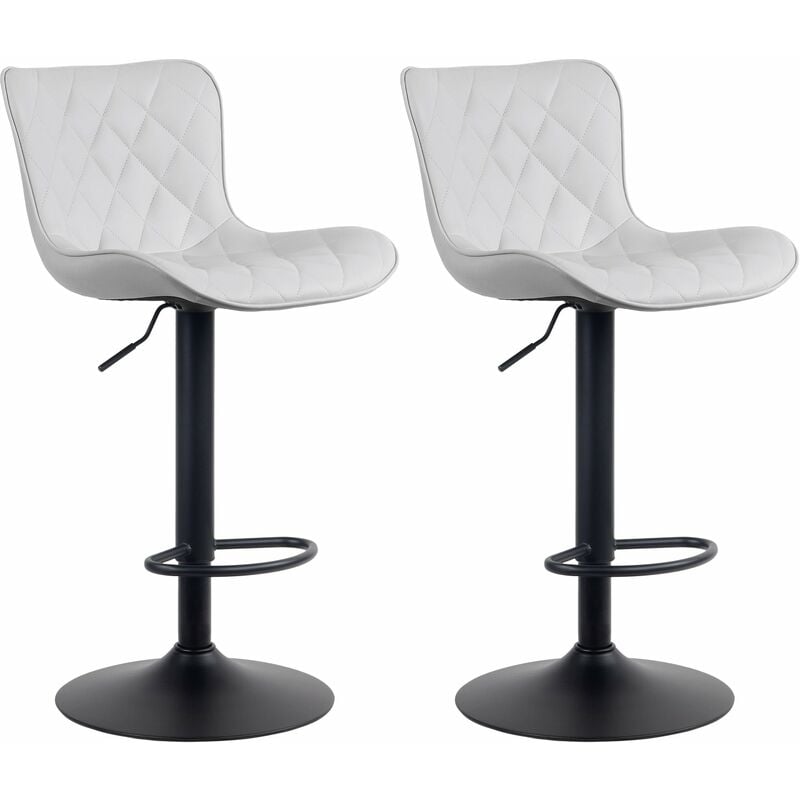 foto del prodotto sgabello emma bar set di 2 bianco finta pelle