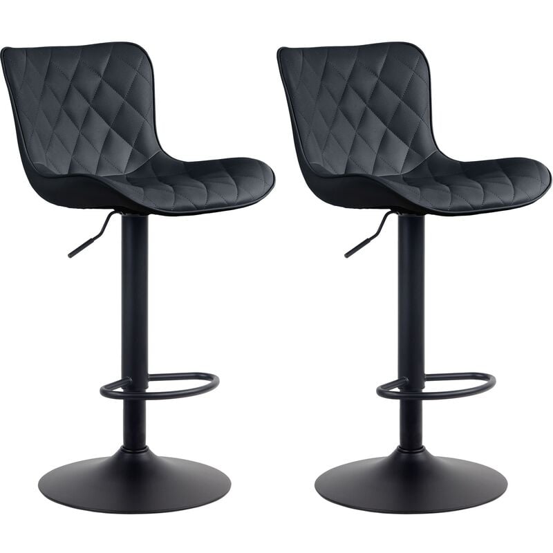 foto del prodotto sgabello emma bar set di 2 nero finta pelle