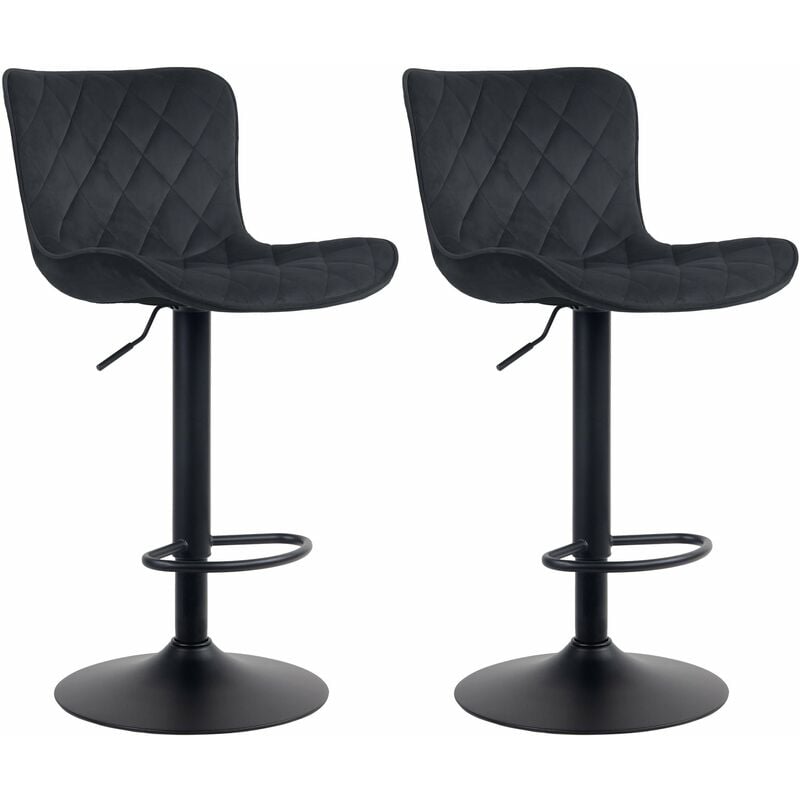 foto del prodotto sgabello emma bar set di 2 nero velluto