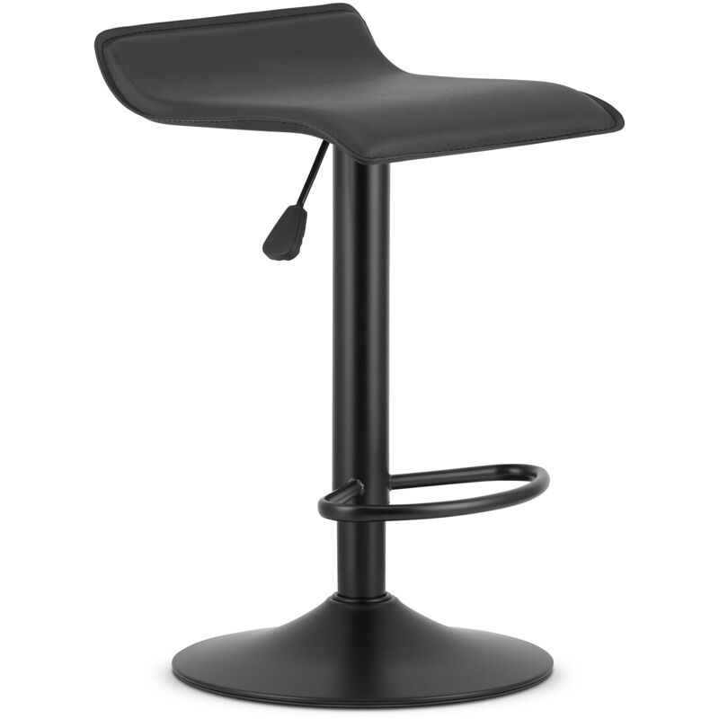 foto del prodotto sgabello fort - ecopelle nera base nera