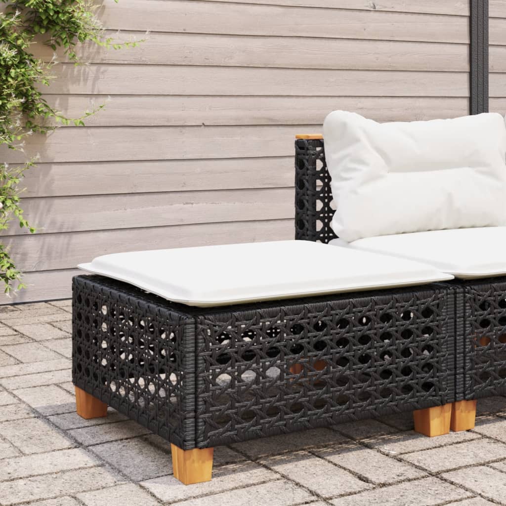 foto del prodotto sgabello giardino con cuscino nero 63,5x56x32 cm in polyrattancod mxl 116920