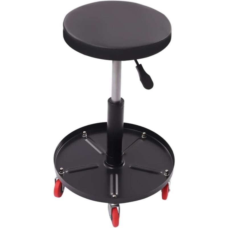 foto del prodotto sgabello girevole a 360 , pneumatico meccanico roller seat, sedia girevole regolabile con vano attrezzi per officina e negozio di riparazione auto,