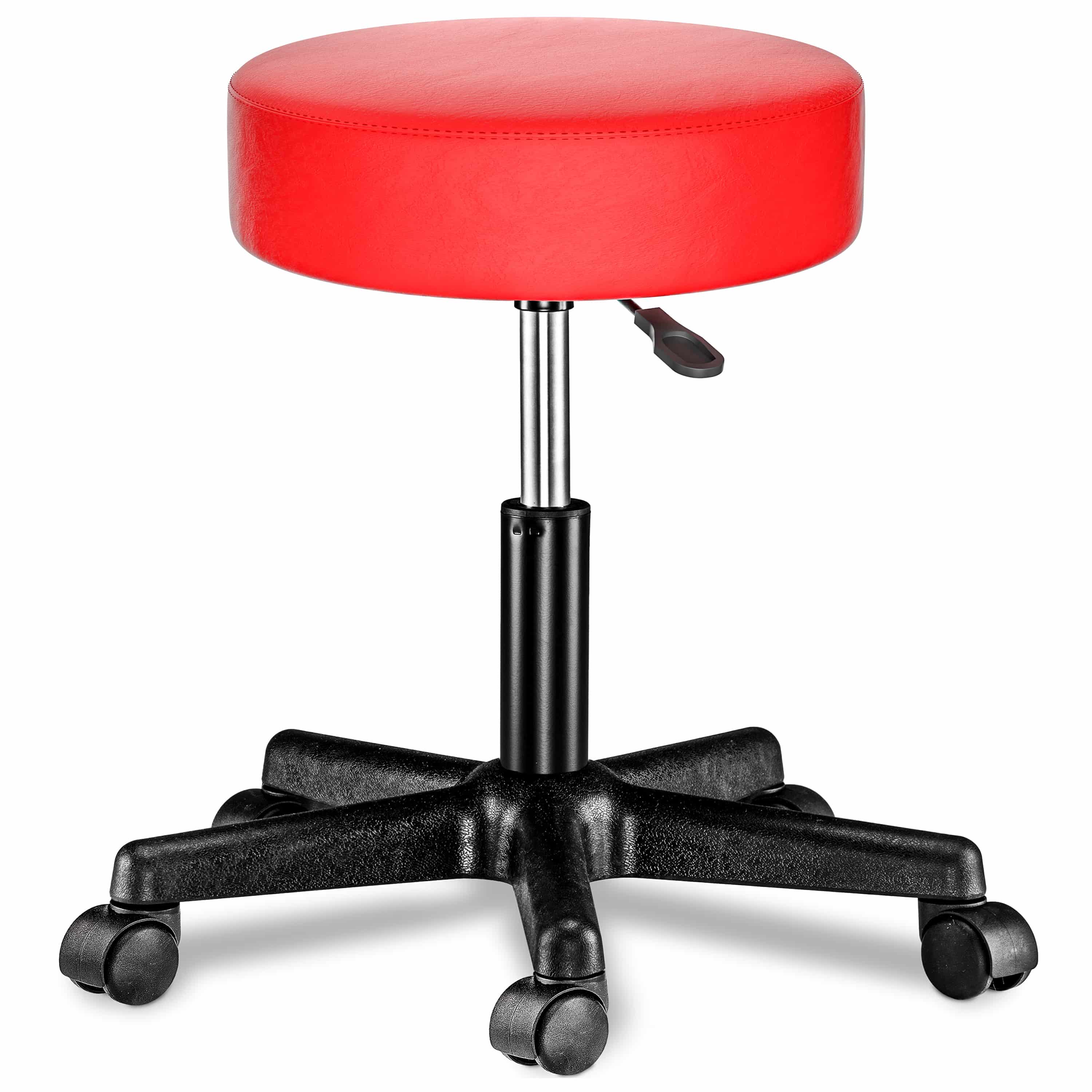 foto del prodotto sgabello girevole altezza regolabile rosso 56x56x46 61cm