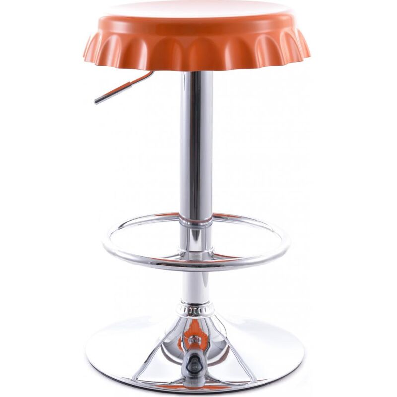 foto del prodotto sgabello girevole da bar design in metallo bottle arancione