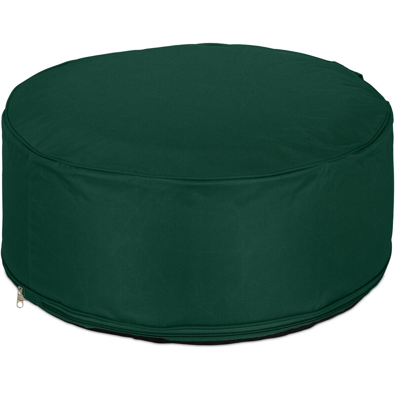 foto del prodotto sgabello gonfiabile da esterno, pouf arredo outdoor, poggiapiedi rotondo da giardino, hxd: 26x56 cm, verde - relaxdays