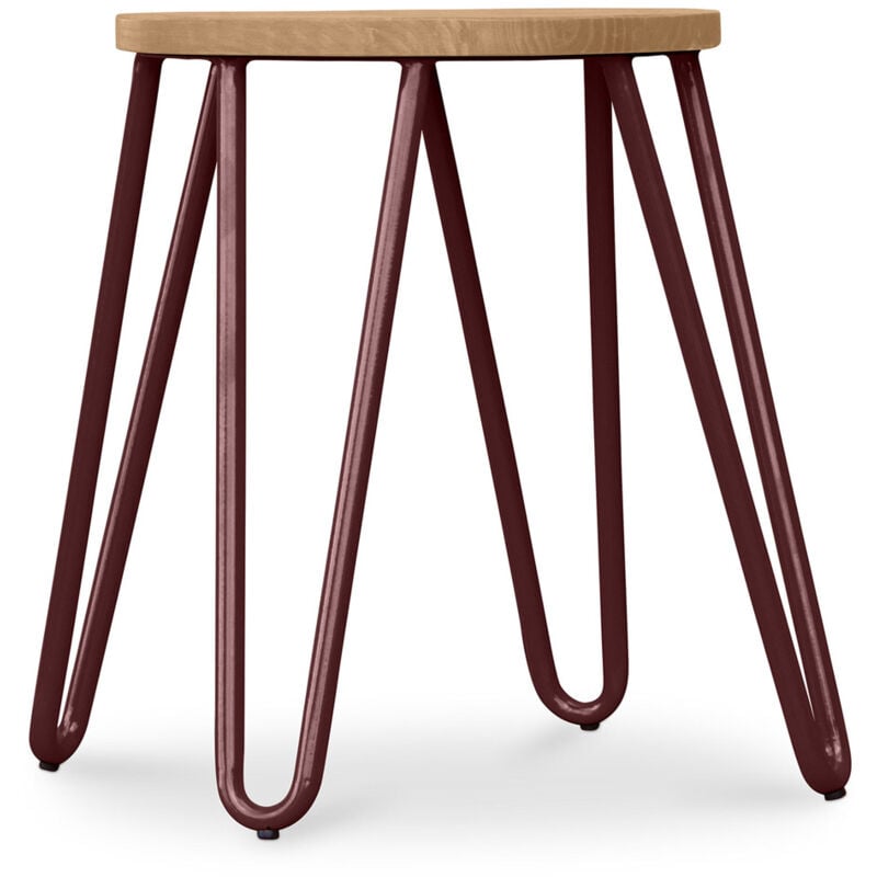 foto del prodotto sgabello hairpin 42cm legno chiaro e metallo bronzo