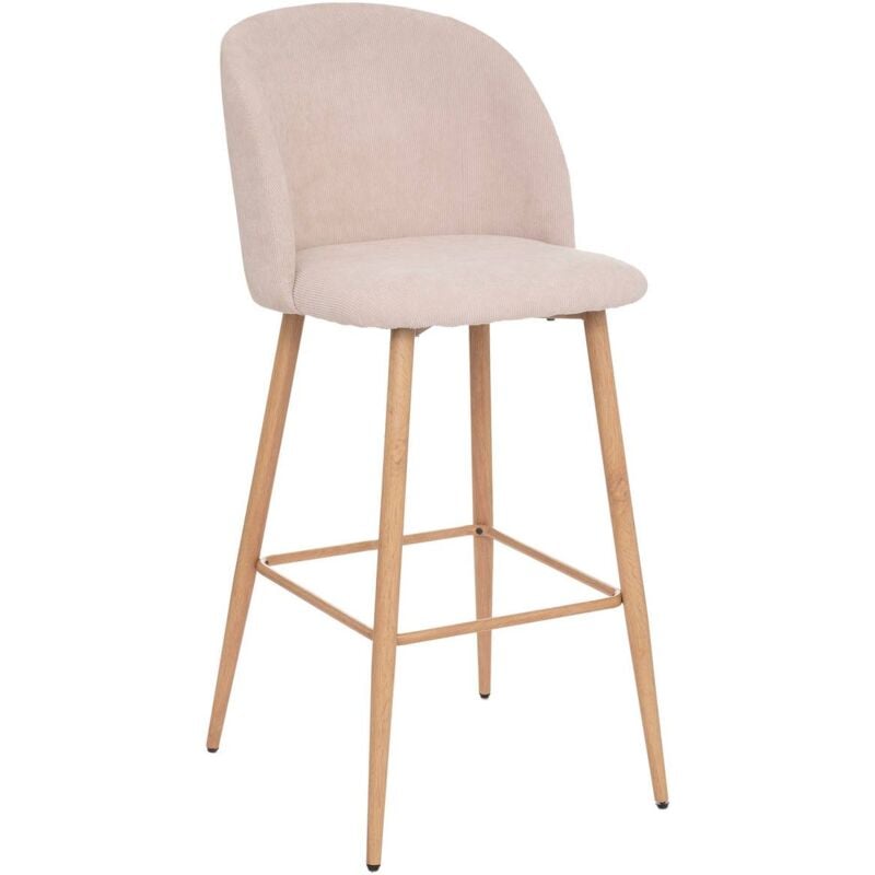 foto del prodotto sgabello heaven cm.48x56x106h. in tessuto a coste di colore beige