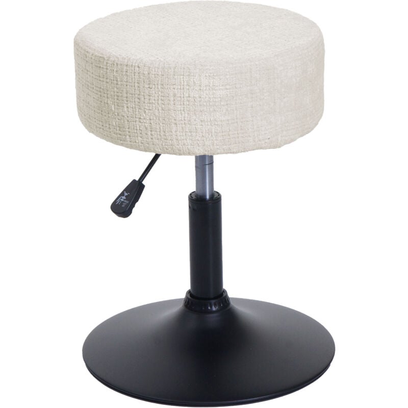 foto del prodotto sgabello hhg 827, sedia make up, girevole regolabile in altezza 37cm tessuto ciniglia 465 m , avorio bianco