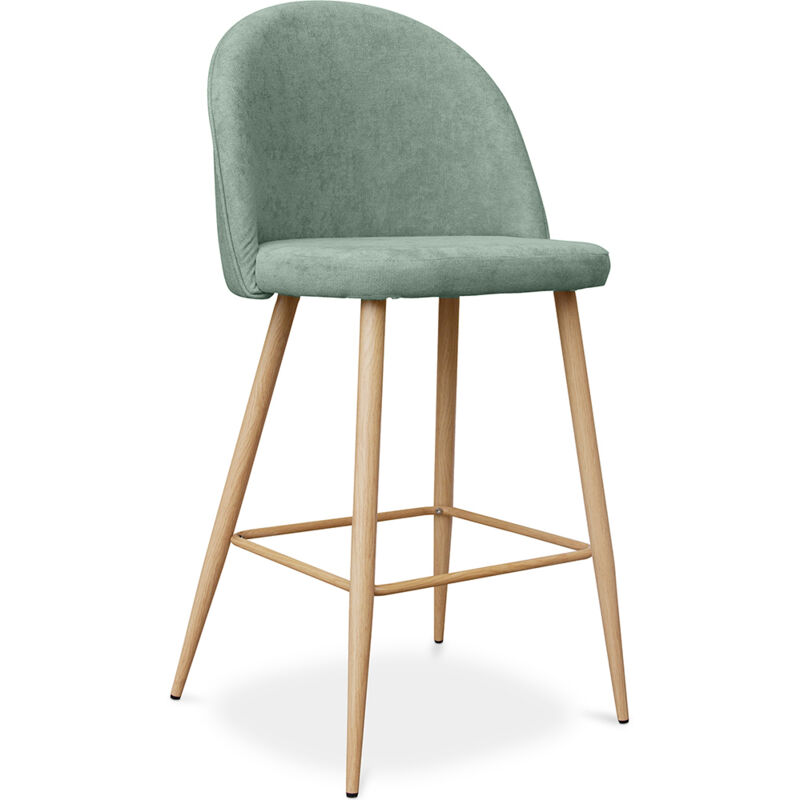 foto del prodotto sgabello imbottito in tessuto design scandinavo 66cm evelyne pastel blue