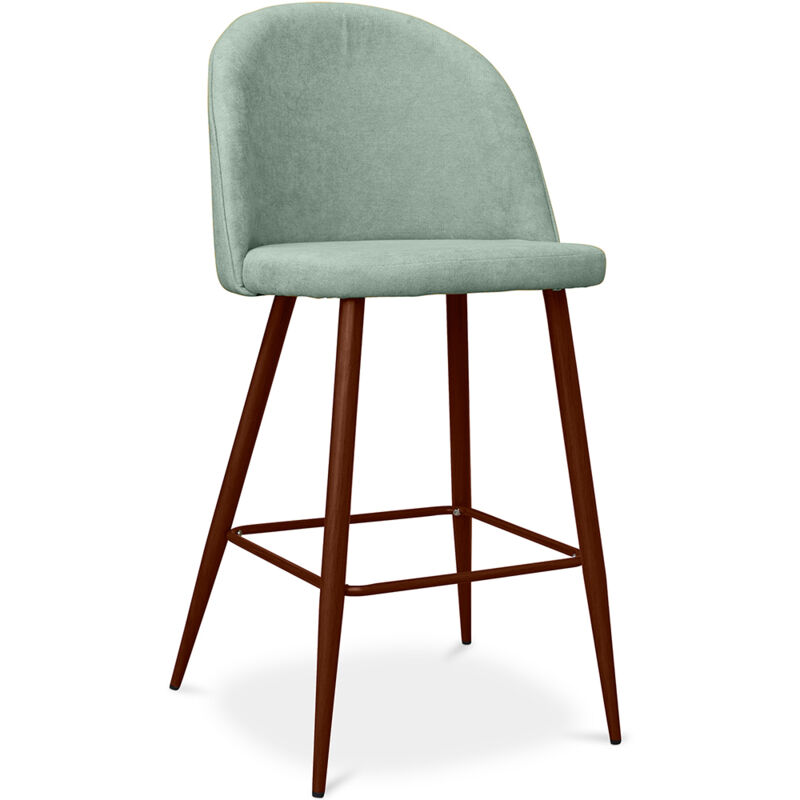 foto del prodotto sgabello imbottito in tessuto design scandinavo 66cm evelyne pastel blue
