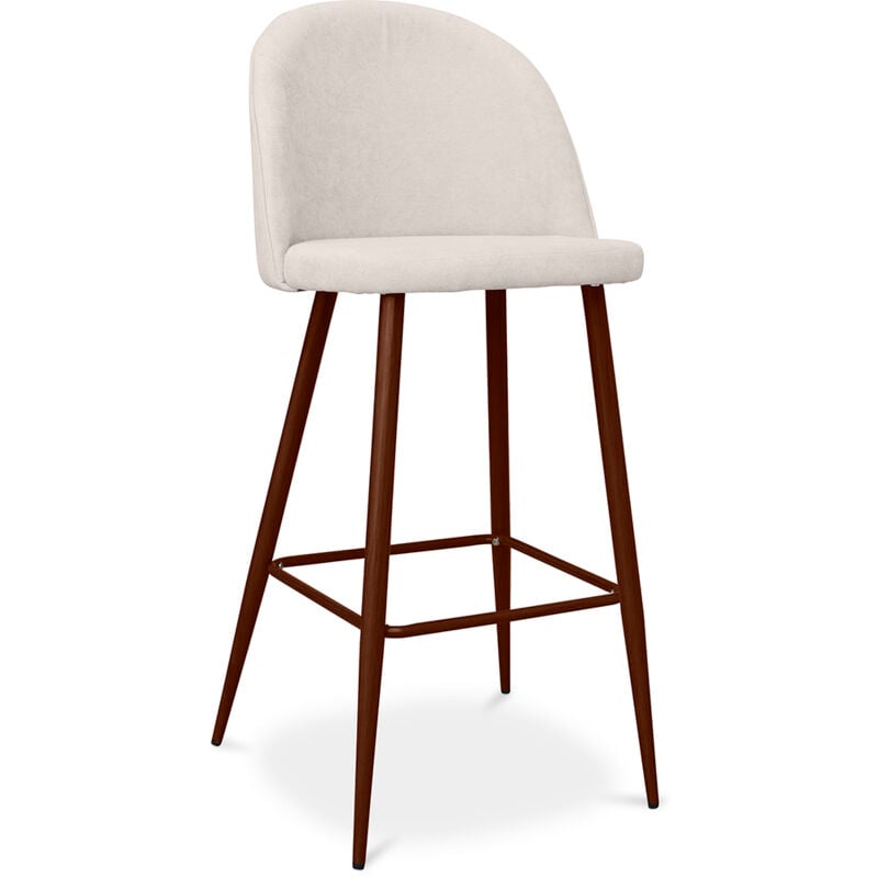 foto del prodotto sgabello imbottito in tessuto design scandinavo 76cm evelyne crema