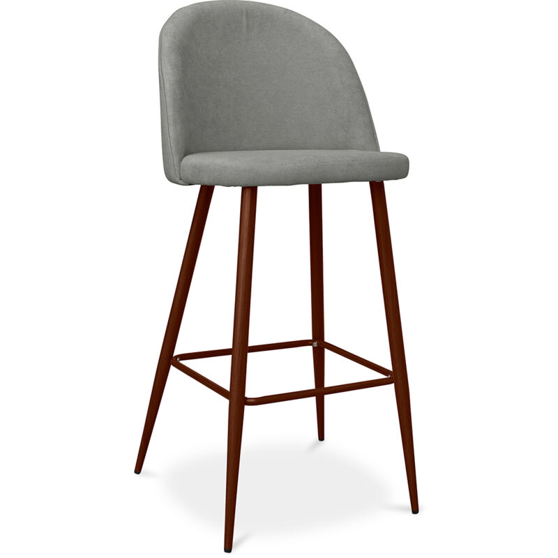 foto del prodotto sgabello imbottito in tessuto design scandinavo 76cm evelyne grigio