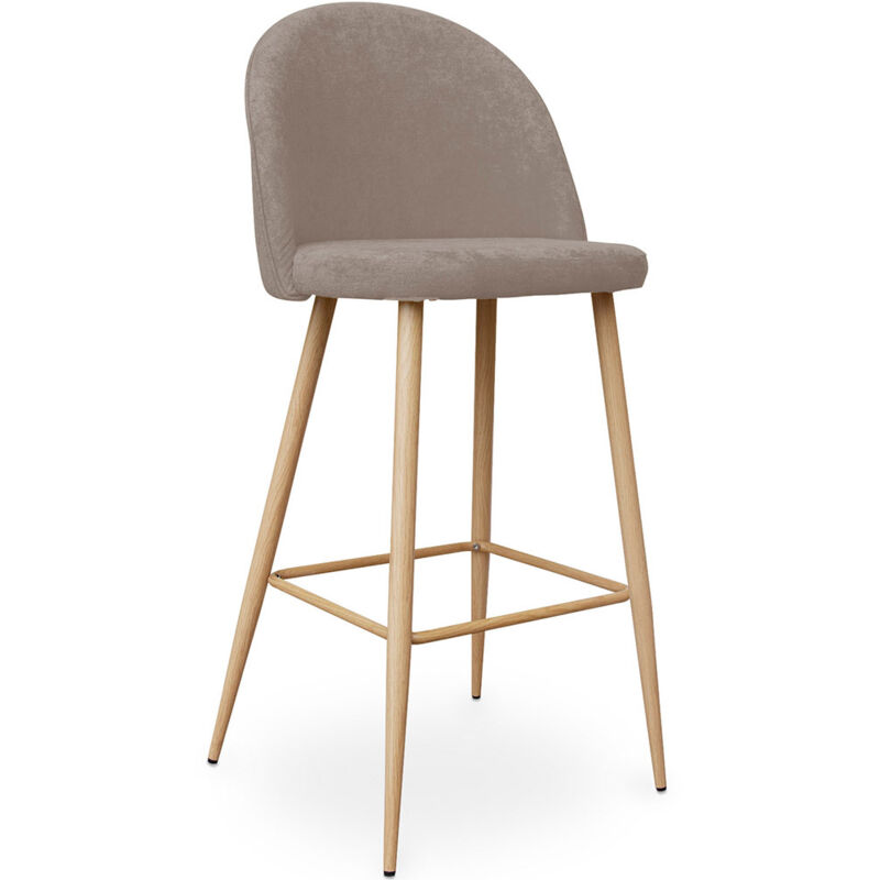 foto del prodotto sgabello imbottito in tessuto design scandinavo 76cm evelyne talpa