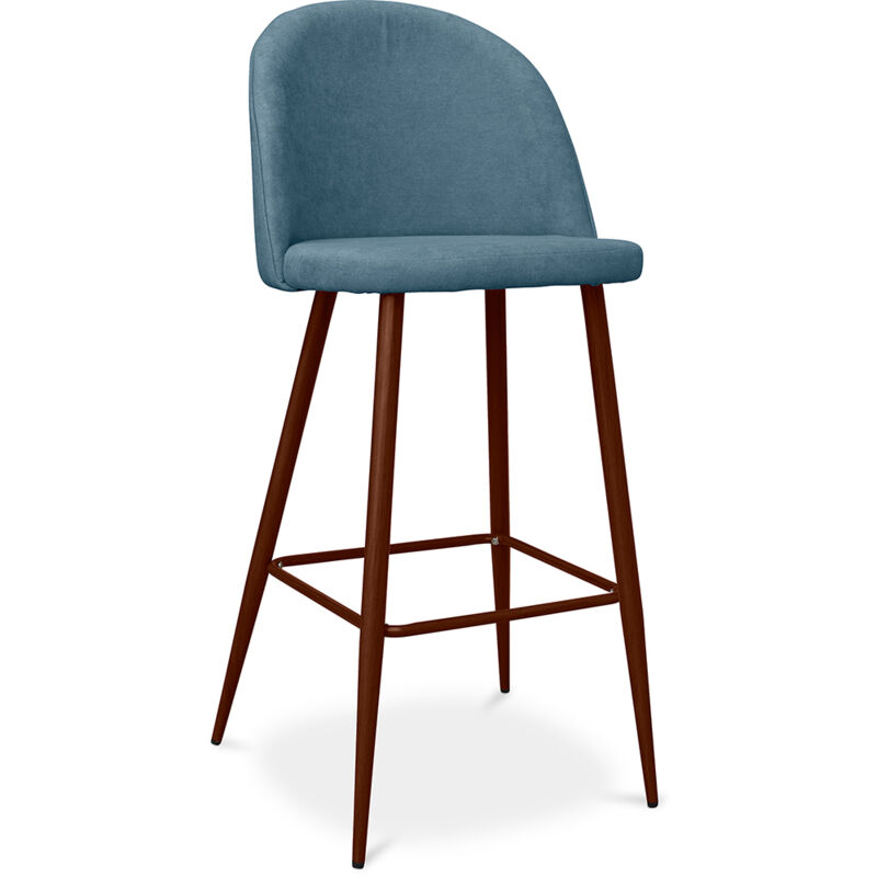 foto del prodotto sgabello imbottito in tessuto - design scandinavo - 76cm - evelyne turchese