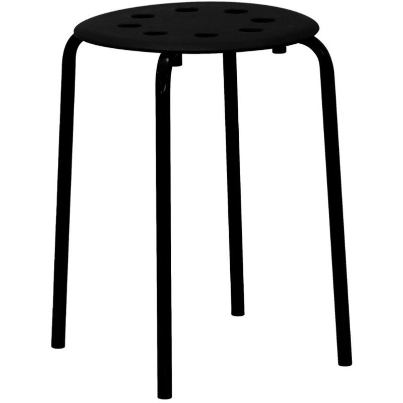 foto del prodotto sgabello impilabile colore nero con gambe in metallo 41x45h cm