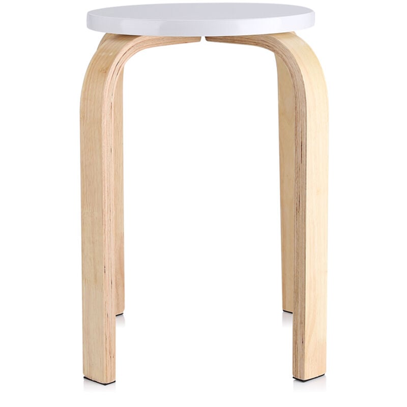 foto del prodotto sgabello impilabile in legno, sedia da doccia bagno stool sgabello per camera casa, 40 x 45.5cm bianca 