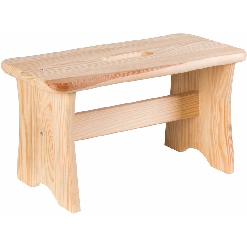 foto del prodotto sgabello in legno fsc 100 , sedia seduta panca poggiapiedi, ca. 40 x 22 x 20 cm, colore del legno axentia